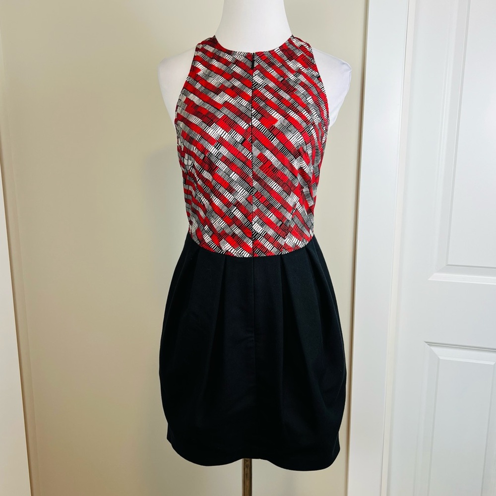 Armani Exchange Red and Black Patterned Dress